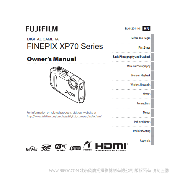 富士 XP70 英文版 finepix series owner's manual 說(shuō)明書(shū)下載 使用手冊(cè) pdf 免費(fèi) 操作指南 如何使用 快速上手 