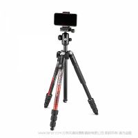 曼富圖 Manfrotto MKELMII4RMB-BH 手機三腳架 相機三腳架 Element MII鋁合金三腳架手機夾藍牙套裝(紅) 