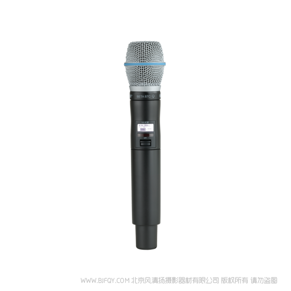 Shure 舒爾 ULXD2/B87C Beta87C話筒配備ULXD2手持式發射機 ULX-D數字無線系統之BETA87C手持式無線發射機。 