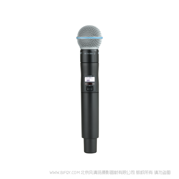 Shure 舒爾 ULXD2/B58 Beta58A話筒配ULXD2手持式發射機 ULX-D數字無線系統之BETA58A手持式無線發射機。