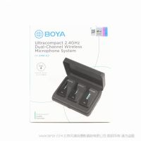 博雅 BOYA BY-XM6-K2 2.4GHz 超緊湊型無線麥克風系統套件 無線麥克風一拖二 3.5口 TRS 1V2 帶充電盒 