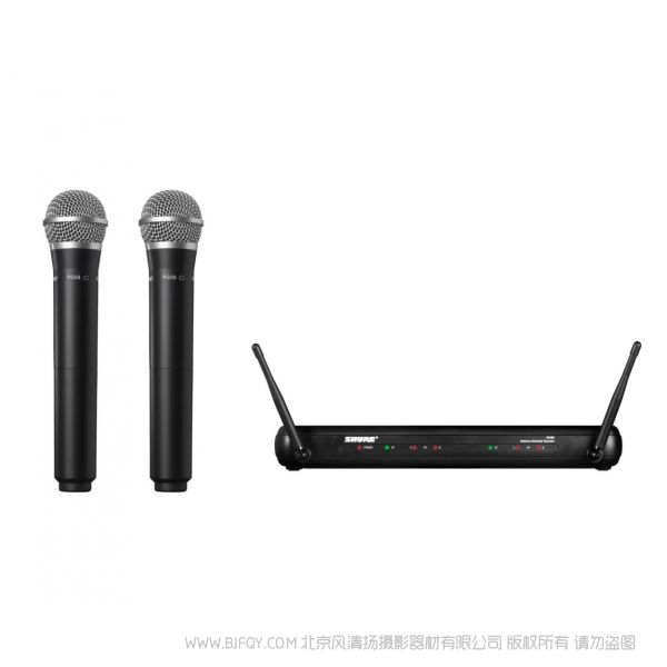 Shure 舒爾 SVX288/PG58 雙人聲無線系統  一拖二 包括SVX88雙通道分集接收機，2個帶PG58話筒頭的手持發射機。